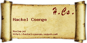 Hackel Csenge névjegykártya